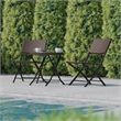 Afuera Living 3PC Brown and Black Indoor/Outdoor PE Rattan Folding Bistro Set