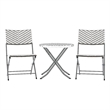Afuera Living 3PC Gray/White & Charcoal Indoor/Outdoor Rattan Folding Bistro Set