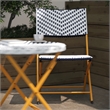 Afuera Living 3PC Navy and White Indoor/Outdoor PE Rattan Folding Bistro Set