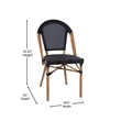 Afuera Living Indoor/Outdoor Bistro Set with Table & Two Chairs in Black