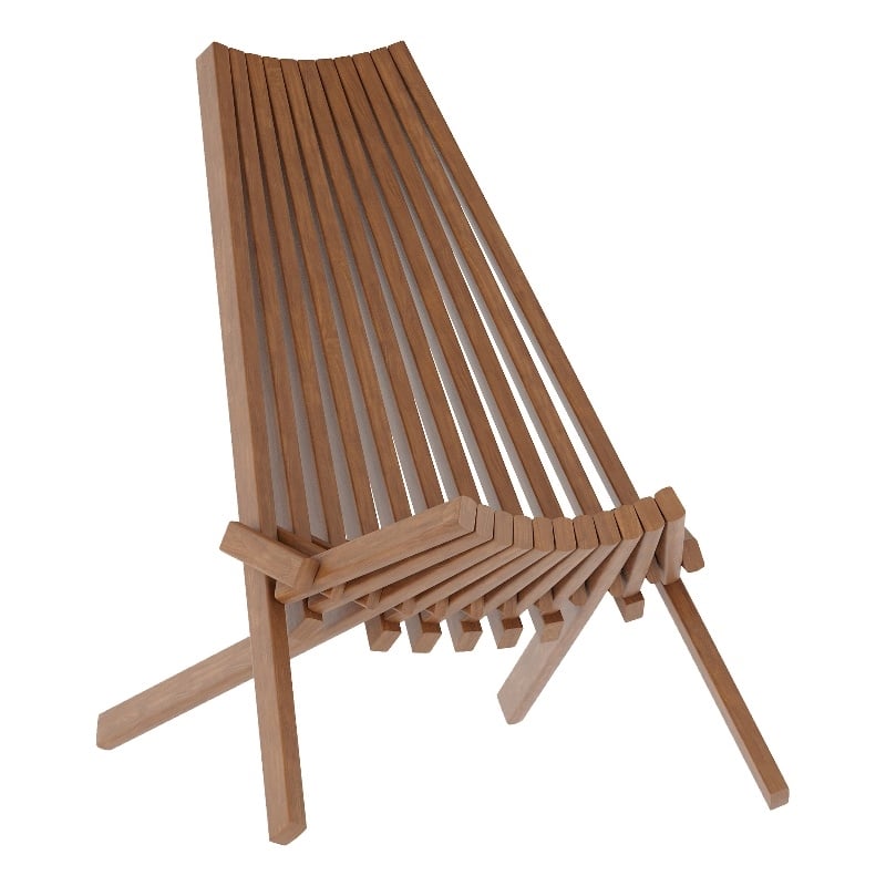 Afuera Living Indoor/Outdoor Low Profile Wood Patio Folding Chair in Brown