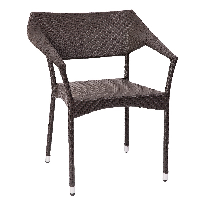 Afuera Living All Weather PE Rattan Stacking Patio Chairs in Espresso