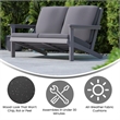 Afuera Living All-Weather Poly Resin Adirondack Loveseat & Cushions in Gray/Gray