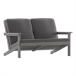 Afuera Living All-Weather Poly Resin Adirondack Loveseat & Cushions in Gray/Gray