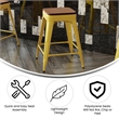 Afuera Living Backless Counter Stool with Poly Seat in Yellow/Teak