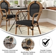 Afuera Living All-Weather Paris Chair with Arms & Natural Metal Frame in Black