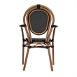 Afuera Living All-Weather Paris Chair with Arms & Natural Metal Frame in Black