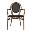 Afuera Living All-Weather Paris Chair with Arms & Natural Metal Frame in Black