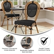 Afuera Living All-Weather Paris Chair with Natural Metal Frame in Black