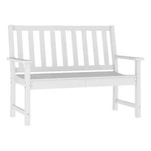 Afuera Living Heavy Duty Recycled HDPE Bench with Curved Seat in White
