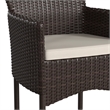 Afuera Living Espresso Wicker Wrapped Steel Frame Patio Chairs & Cream Cushions