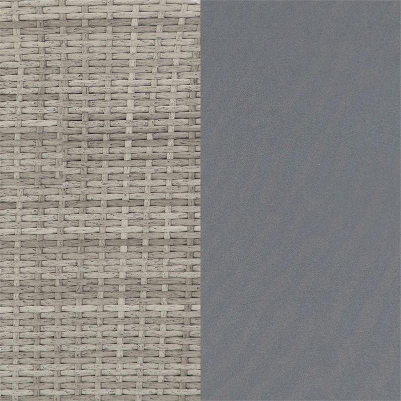 Afuera Living Wicker Rattan Recliner with Flip-Up Side Table in Gray