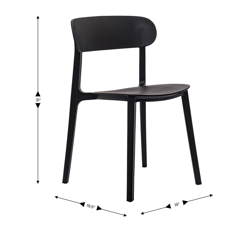 Afuera Living All-Weather Resin Patio Stack Chair with Contoured Backrest