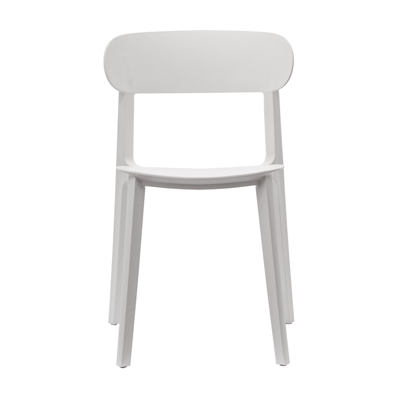 Afuera Living All-Weather White Resin Patio Stack Chair with Contoured Backrest