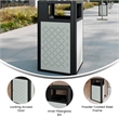 Afuera Living 31.4 GAL Steel Trash Can with Inner Bin Locking Access Door/Silver