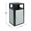 Afuera Living 31.4 GAL Steel Trash Can with Inner Bin Locking Access Door/Silver