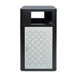 Afuera Living 31.4 GAL Steel Trash Can with Inner Bin Locking Access Door/Silver