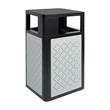 Afuera Living 31.4 GAL Steel Trash Can with Inner Bin Locking Access Door/Silver