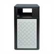 Afuera Living 31.4 GAL Steel Trash Can with Inner Bin Locking Access Door/Silver