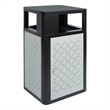Afuera Living 31.4 GAL Steel Trash Can with Inner Bin Locking Access Door/Silver