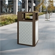 Afuera Living 31.4 GAL Steel Trash Can with Inner Bin Locking Access Door/Silver