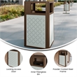 Afuera Living 31.4 GAL Steel Trash Can with Inner Bin Locking Access Door/Silver