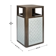 Afuera Living 31.4 GAL Steel Trash Can with Inner Bin Locking Access Door/Silver