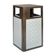 Afuera Living 31.4 GAL Steel Trash Can with Inner Bin Locking Access Door/Silver
