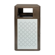 Afuera Living 31.4 GAL Steel Trash Can with Inner Bin Locking Access Door/Silver