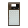 Afuera Living 31.4 GAL Steel Trash Can with Inner Bin Locking Access Door/Silver