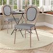 Afuera Living All-Weather Paris Chair with LT Natural Metal Frame in Black/White