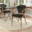 Afuera Living All-Weather Paris Chair with Arms & Natural Metal Frame in Black