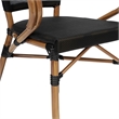Afuera Living All-Weather Paris Chair with Arms & Natural Metal Frame in Black