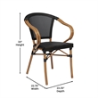 Afuera Living All-Weather Paris Chair with Arms & Natural Metal Frame in Black