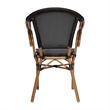 Afuera Living All-Weather Paris Chair with Arms & Natural Metal Frame in Black