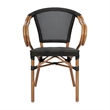 Afuera Living All-Weather Paris Chair with Arms & Natural Metal Frame in Black