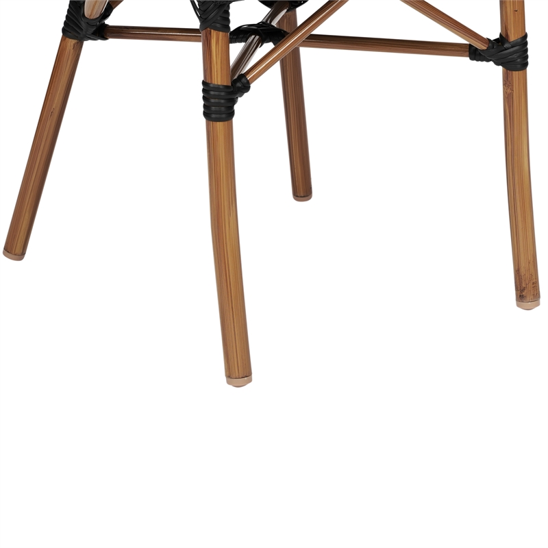 Afuera Living All-Weather Paris Chair with Arms & Natural Metal Frame in Black