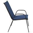 Afuera Living 5 Pc Outdoor Patio Dining Set with Glass Table & 4 Chairs in Navy