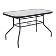Afuera Living 5 Pc Outdoor Patio Dining Set with Glass Table & 4 Chairs in Red