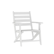 Afuera Living All Weather Adirondack Table & 6 Chairs with Cupholders in White