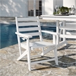 Afuera Living All Weather Adirondack Table & 6 Chairs with Cupholders in White