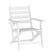 Afuera Living All Weather Adirondack Table & 4 Chairs with Cupholders in White