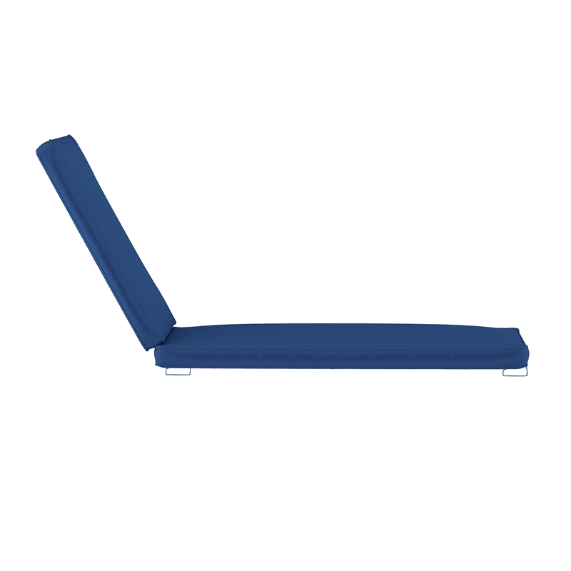 Afuera Living Water-Resistant Outdoor Chaise Lounge Patio Cushion in Navy