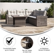 Afuera Living Indoor/Outdoor Conversation Set with Sofa & Table in Beige & Brown