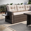 Afuera Living Indoor/Outdoor Conversation Set with Sofa & Table in Beige & Brown