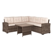 Afuera Living Indoor/Outdoor Conversation Set with Sofa & Table in Beige & Brown