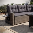Afuera Living Indoor/Outdoor Conversation Set with Sofa and Table in Gray
