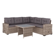 Afuera Living Indoor/Outdoor Conversation Set with Sofa and Table in Gray