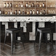 Afuera Living Backless Counter Stool with Poly Seat in Black/Black