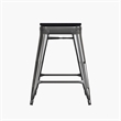 Afuera Living Backless Counter Stool with Poly Seat in Black/Black